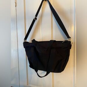 Black Timbuk 2 office work laptop bag with tan inside heavy duty straps unisex